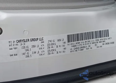 2010 Dodge Grand Caravan Hero from USA, damaged, VIN 2D4RN3D15AR490314